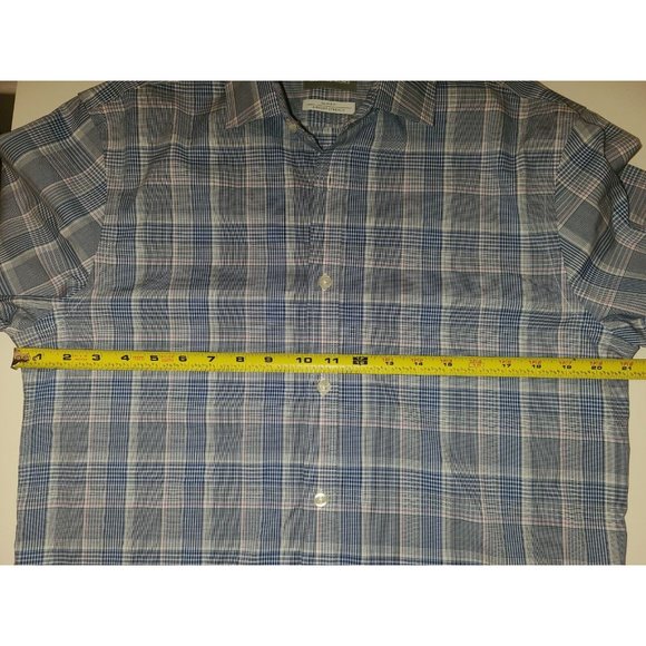 Mens Michael Kors Dress Shirts Button Down Navy Multi Color Slim Fit 15 1/2 34-3 - Picture 7 of 9